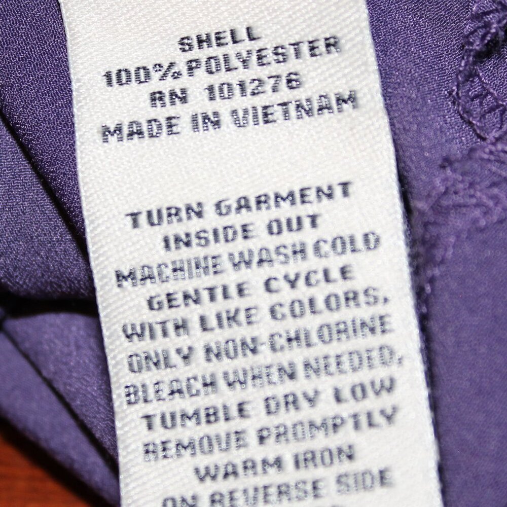 ECI, Long Sleeve Bell Cuff Blouse, XL, Purple Eggplant, Polyester, Lightly Used - Picture 6 of 7